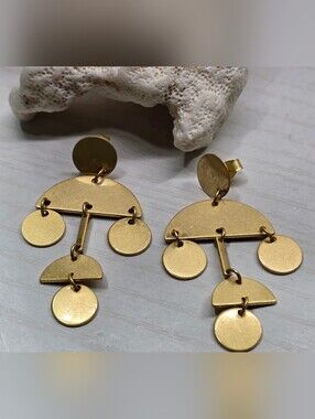 Columbus Vintage Gold Geometric Drop Earrings